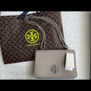 Tory Burch Britten Adjustable Leather Shoulder Bag